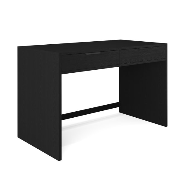 Martha Stewart Kayden Home Office Modular Single-Drawer Desk With 3 Drawer File Cabinet In Black With Oil Rubbed Bronze Hardware